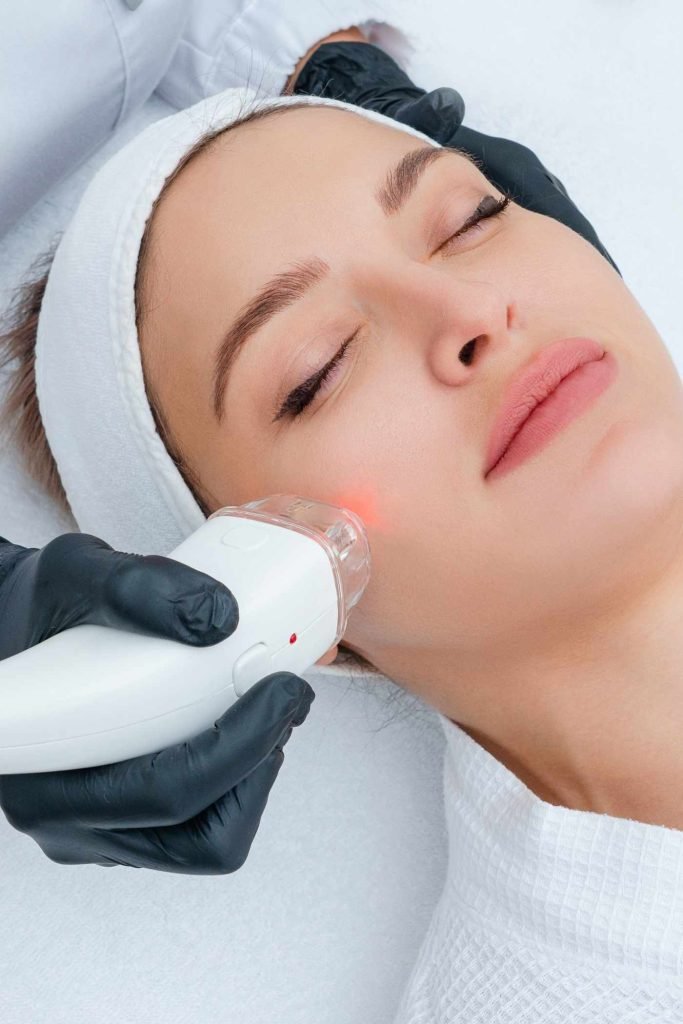 Woman receiving beauty treatment